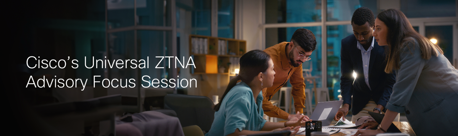 Cisco ZTNA banner image and Cisco logo