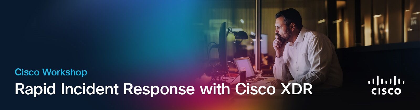 Cisco logo on an ombre background